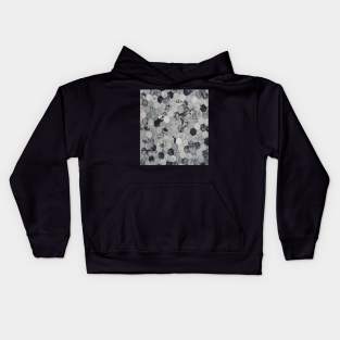 Grey And Black Hive Pattern Kids Hoodie